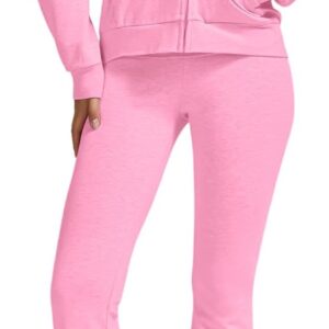 YETOWA Women's 2-Piece Lounge Outfit-Lightweight Zip-Up Hoodie with Pockets & Low Rise Flare Leggings Yoga Sweatsuit Set